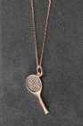 Tenis Raketi Rose Gümüş Kolye (TGK0312)